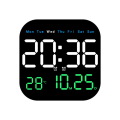 Digital Wall Clocks LED Electronic Table Clock 12/24H Wall-Mounted LED Alarm Clock Remote A. 