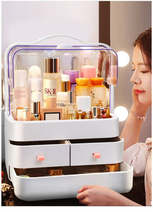 Pistto JOYBOS Makeup Organizer Cosmetics Beauty Storage Box For Girls Waterproof Large Capacity