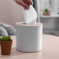 Cluellp-4X Wooden Cover Round Roll Paper Tissue Tube Household Removable Mini Wooden Tissue Box. 