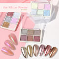 New 6 Colors Holographics Laser Aurora Solid Mirror Nail Glitter Powder Nails UV Gel Polish Pigment Nail Art Decorations Accessories. 