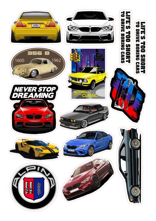 BMW Waterproof Sticker Set- 14 pcs | Sticker Pack for Laptop ...