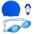 Combo Of Swimming Cap And Swimming Goggles With Ear Plugs. 