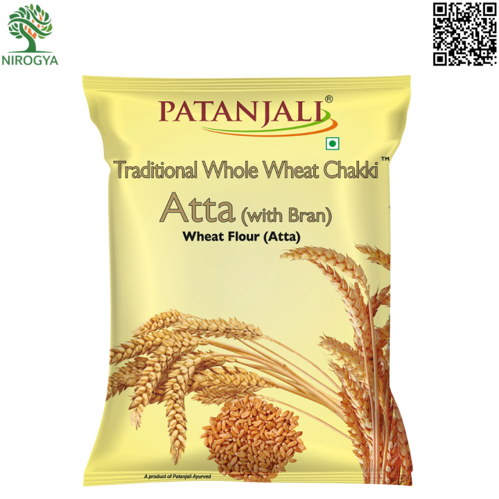 Patanjali Traditional Whole Wheat Chakki Atta With Bran 5kg