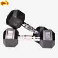 Rubx 5 Kg Rubber Hex Dumbbell Set (Pair) - Home Gym Equipment | Rubber Coated Silver Chrome Cast Handle Dumbbell - 5KG - 1 Pair. 