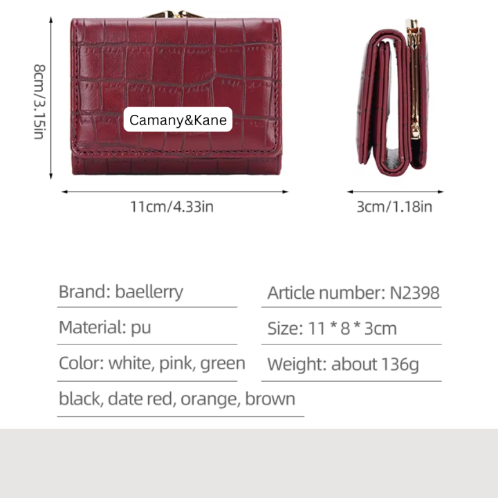 Crocodile%20Pattern%20Camany%20&%20Kane%20%20New%20Women%20Short%20Wallet%20Brand%20Card%20Holder%20Simple%20Coin%20Pocket%20Female%20Purse%20Women's%20Wallet%20-%20Image%205