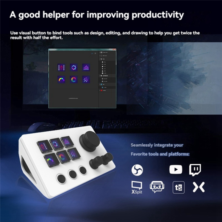 Custom Visual Keyboard Mini Desktop Controller with Screen Knob Macro ...