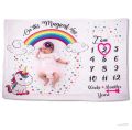 Newborn Baby Monthly Growth Milestone Blanket Photography Prop Background Cloth. 