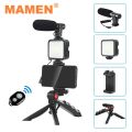Normal And RGB Video Making Kit / Vlogger Kits Microphone LED Fill Light Mini Tripod For Phone Vlog Video Recording Condenser With BT Remote. 