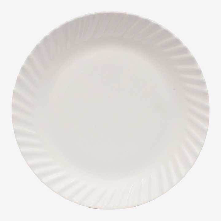 White Milda Plastic Plain Dining Plate 10inch