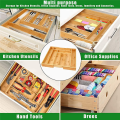 ARELENE Bamboo Expandable Drawer Organizer, Silverware Organizer for Kitchen, Silverware, Cutlery and Makeup Drawers.. 