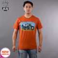 JUJU Wears Rust Colour Nepali Chopper Printed Cotton Tshirt For Unisex. 