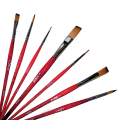 Doms Studio Brushes Combo | Flat & Round | Set of 7 | Sizes 0, 2, 4, 6 In Round | Sizes 2, 6, 8 In Flat | Unparalleled Filament Quality. 