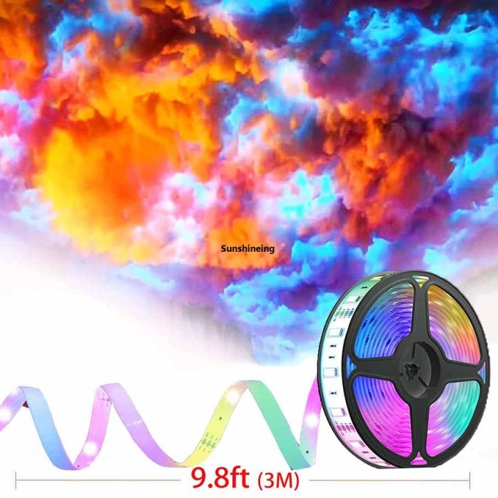 Night Light Decorative Color Light Adjustable Remote Control Plug USB9.83DLED Lightning Cloud Light with FT Ambiance Bedroom