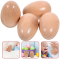 ARELENE Wood Egg Shakers Set, 4Pcs Egg Hand Percussion Shakers Unfinished Easter Eggs Musical Instruments Wooden Easter Egg Toy. 