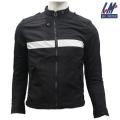 KILOMETER Black/White Zippered Jacket For Men - KM701. 