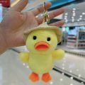 MRK3C Adorable Plush Duck Toy Car Key Ring Fashion Creative Bag Ornament Gits for Kids Korean Funny Soft Fluffy Doll Keychain. 