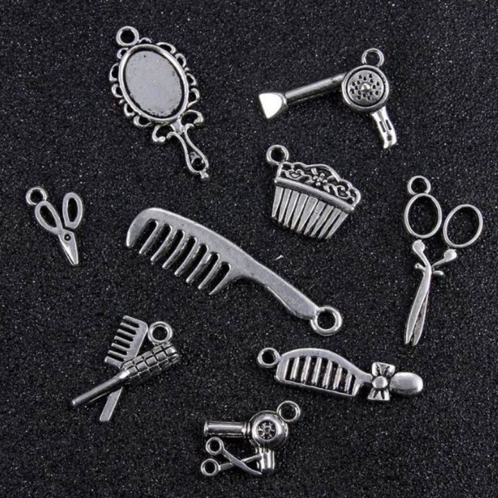 60pcs%20Charming%20Alloy%20Hairdresser%20Charms%20Sliver%20Mixed%20Styles%20Mixed%20Styles%20Hairstylist%20Charms%20Barber%20Shop%20Tool%20Scissor%20Comb%20Mirror%20Pendants%20for%20Jewelry%20Making%20-%20Image%202