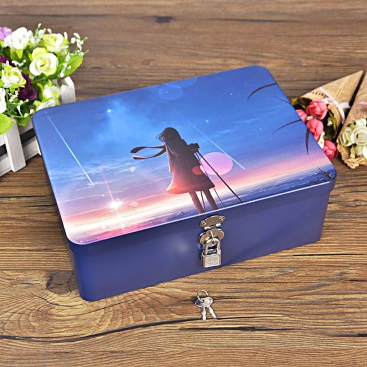 Durable%20Vintage%20Tinplate%20Box%20Large%20Capacity%20with%20Lock%20Key%20Makeup%20Box%20Household%20Jewelry%20Desktop%20Storage%20Case%20-%20Image%203