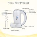 KENT Hand Blender 300 Watt 5 Variable Speed Control | Multiple Beaters & Dough Hooks. 