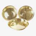 Brass Thaal/Plate (Hati-Paila Thaal) 10.4 inchs (Set of 3 Thaal) | Shiva Metal Udhyog. 