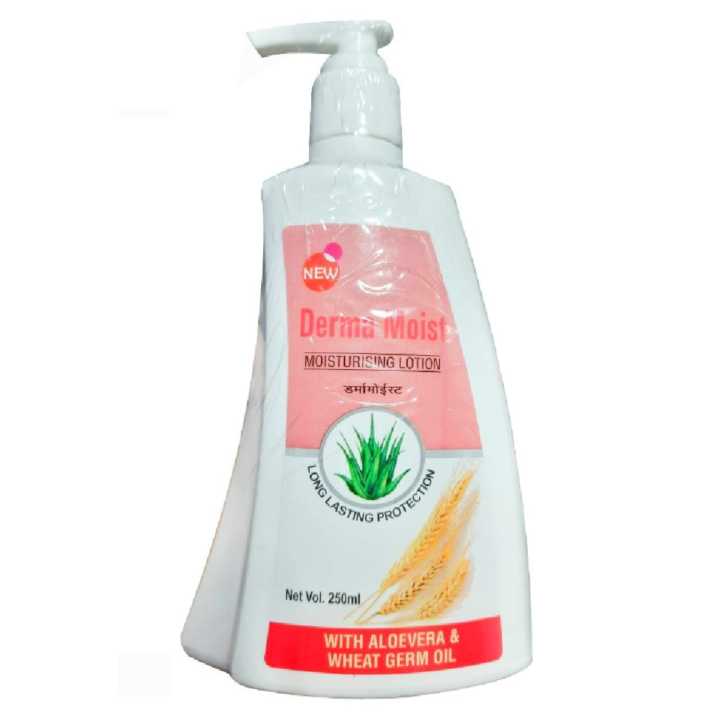 Derma Moist Moisturizing Lotion, Enriched With Aloe-Vera And Wheat Germ Oil, 250Gm