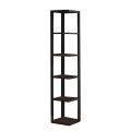 Kamakhya Decor Wood Wall Corner 5-Tier Bookshelf Case for Living room , Bedroom, Corner Spaces Black And White Colour. 