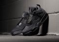 Jordan 4 Retro Metallic Black Cat Sneaker with Back Metal Logo for Men. 
