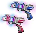 Red & Blue Super Spinning Space Toy Gun Set With Flashing Lights & Sound Effects, Pack Of 2. 