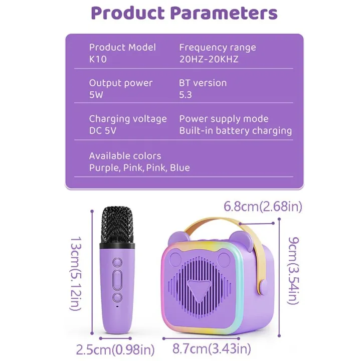 Bluetooth%20Speaker%20Portable%20Mini%20Karaoke%20Machine%203.5mm%20Earphone%20Charging%20Mini%20Bluetooth%20Audio%20Durable%20HIFI%20Surround%20Mini%20Home%20Karaoke%20Speaker%20Outdoor%20Karaoke%20-%20Image%202