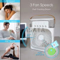 Viral Mini Air Cooler Fan/ Humidifier with USB charger | 5 spray ports | 7 color light options | 3 Fan Speed | Timer Option | Desktop Fan. 