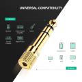 3.5mm to 6.35mm Gold-Plated Headphone Adapter for Stereo Audio, Durable Brass Copper. 