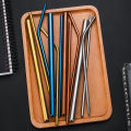 Kitchen accessories 4PCS Reusable Metal Straws Set With Cleaner Brush 304 Stainless Steel Drinking Straw Milk Drinkware Bar Accessories JUE. 