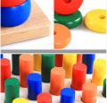 9 In 1 Montessori Wooden Stacking Rings & Shapes Sorting Toy - Color, Number & Fraction Learning | Geometric Shape Stacking Board for Baby, Toddlers & Kids | Early Education STEM Puzzle & Tangram. 