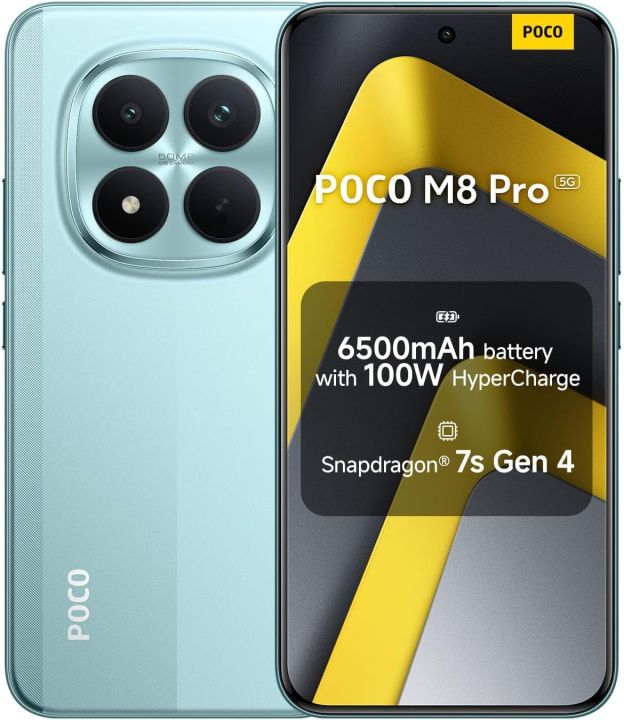 Poco%20M8%20Pro%205G%20+%204G%20LTE%20%7C%2012+512%20GB%20%7C%206.83"%20CrystalRes%20AMOLED%20Display%20%7C%2050MP%20main%20camera%20%7C%20Snapdragon%207s%20Gen%204%20%7C%206500mAh%20(typ)%20battery%20with%20100W%20HyperCharge%20-%20Image%202