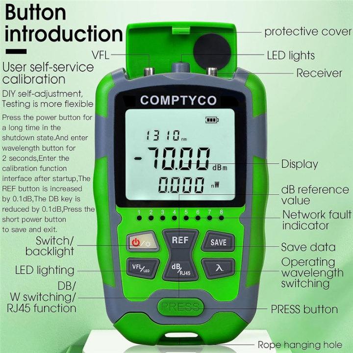 RJ45 Network Testing MC70-VFL 30KM Fiber Optic Power Meter | Daraz.com.np