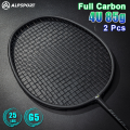 ALPSPORT RR Badminton Racket 4U G5  100% Original Design Full Carbon Fiber Strung With Free String Grips Professional Offensive Type Black Reket Pro Racquet Sports. 