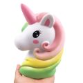 Jumbo Colorful Unicorn Head Squishy Soft Slow Rising Scented Squishy Kids Grownups Stress Relief Squeeze Toys Toy 13*11*7.5 CM. 