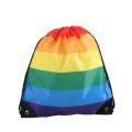 Reflective Stripe Drawstring Gym Backpack Cartoon 210D Polyester Waterproof Drawstring Bag Rainbow Portable Nylon Sports Shoulder Bag Camping Hiking. 