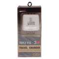 MAK 3.1A MK-475 Triple USB Travel Charger. 