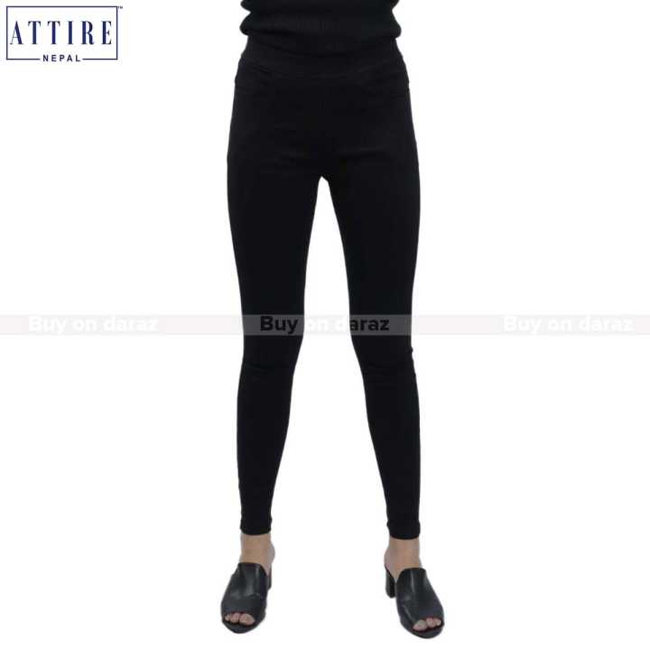 Attire Nepal Inner Thick Fur Stretchable High-Waist Pant For Women