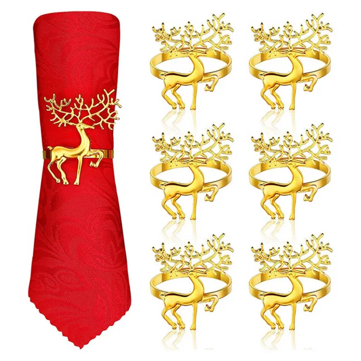 Kqueebee%20100%20Pcs%20Gold%20Foil%20Organza%20Bag%20&%206%20Pcs%20Deer%20Napkin%20Rings%20-%20Image%206