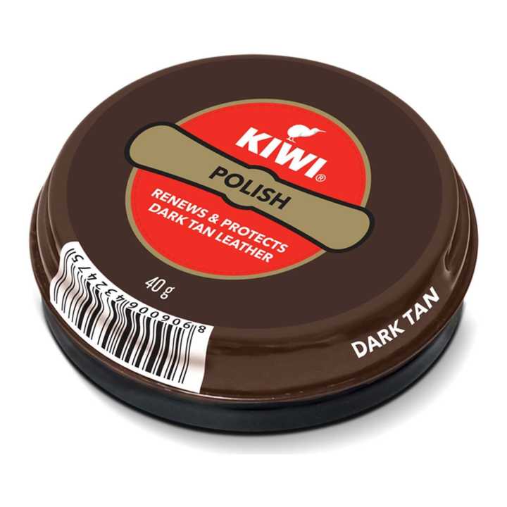 KIWI Paste Shoe Polish Dark Tan 40gm | Renews & Protects Dark Tan Leather