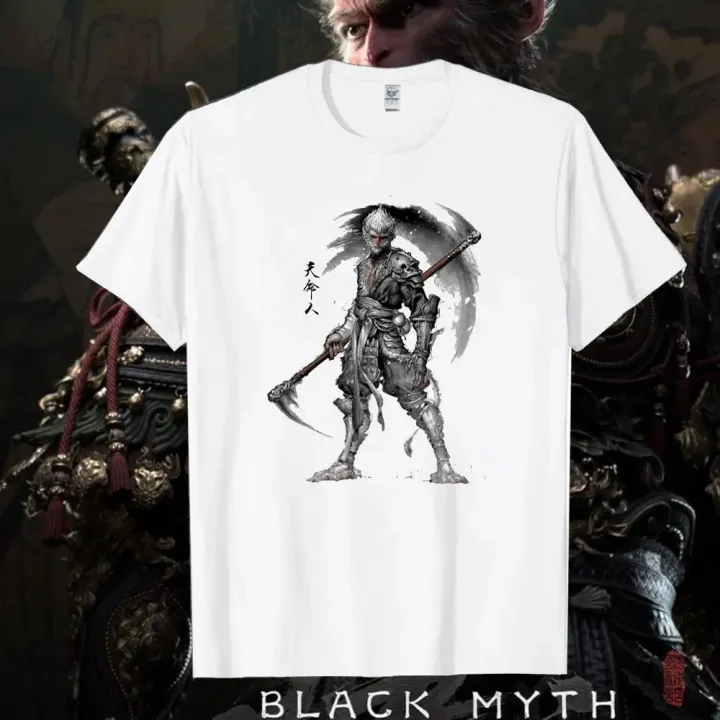 HOT%20Classic%20Black%20Myth%20Wukong%20Men's%20High%20Quality%20T-shirt%20Game%20Player%20Clothing%20Cotton%20Unisex%20Summer%20Streetwear%20Tops%20Camiseta%20Hombre%20-%20Image%204