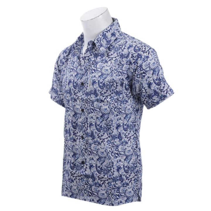 Floral%20Printed%20Polyester%20Half%20Shirt%20For%20Men%20-%20Latest%20Blue%20And%20White%20%7C%20Fashion%20Printed%20Half%20Shirt%20For%20Men%20-%20Image%204