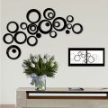 5PCS/Set DIY Wall Art TV Background 3D Circles Wall Stickers Mural Round Decals. 