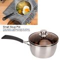 16cm Saucepan with Lid Set - Small Stainless Steel Multipurpose Pot for Kitchen Cooking, Visible Lid & Heat-proof Handle, Dishwasher Safe. 