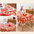 Durable Thickened Chinese New Year Table Cloth PEVA Oil-proof Tablecloth Waterproof Table Cover Home Decoration. 