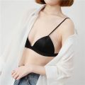Women's Silk Satin Triangle Bralette Silk Triangle Bra with Adjustable Strap Soft Cup Wireless Bra Satin Smooth Wireless Bra Crop Top. 