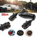 motors 3m Trailer Light Board Extension Cable Lead 7 Pin Plug & Socket Caravan Towing. 