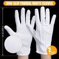 Formal dress guard costume for, gloves cotton gloves work men and women white 5/2 pair of anti-slip gloves jewelry check. 